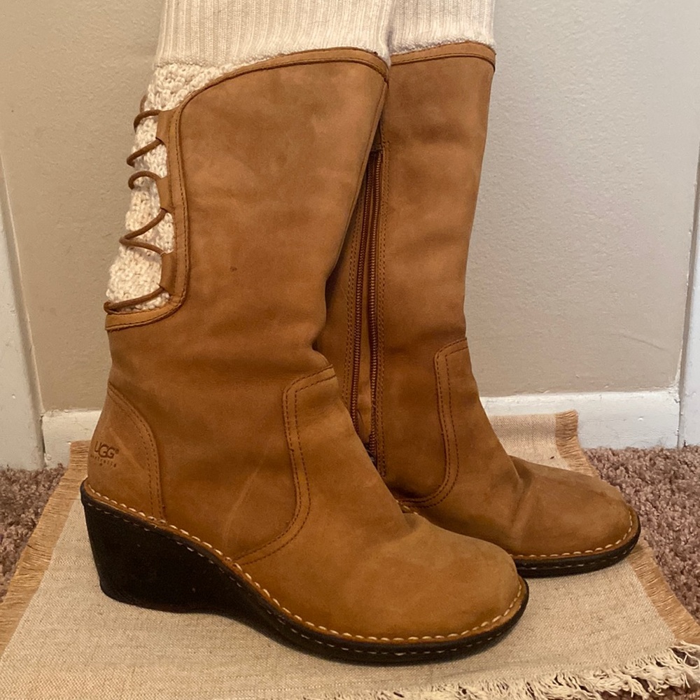 Ugg Wedge Boots with Sweater Knit Top